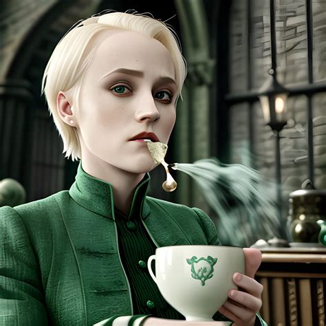 Draco Malfoy woman, 2023, slytherin uniform, in the leaky cauldr 