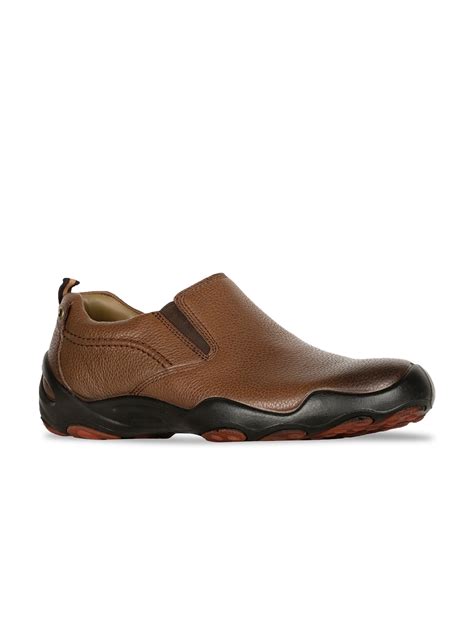 Buy Hush Puppies Men Brown Textured Leather Slip On Sneakers Casual Shoes For Men 20854430