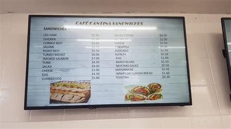 Menu at Kantina Eatery cafe, Ingleburn