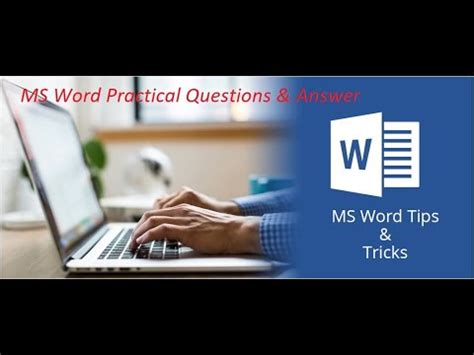 MS Word Exercises For Practice 01 MS Word PRACTICAL QUESTION 2016