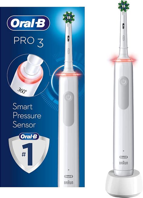 Oral B Pro 3 Electric Toothbrush With Smart Pressure Sensor 1 Cross Action Toothbrush Head 3