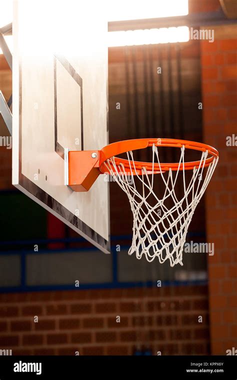 Indoor Basketball Hoop Stock Photo Alamy