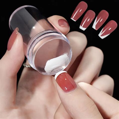 Tampon Ongles Transparent Avec Grattoir Pi Ces Gel E En Silicone Pour