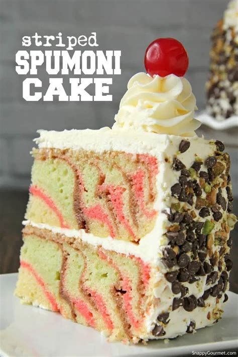 Spumoni Cake Recipe Homemade Striped Italian Layer Cake With Flavors