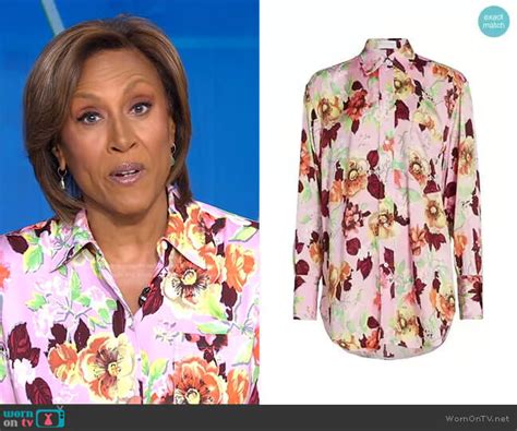 Wornontv Robins Pink Floral Blouse And Flare Pants On Good Morning America Robin Roberts