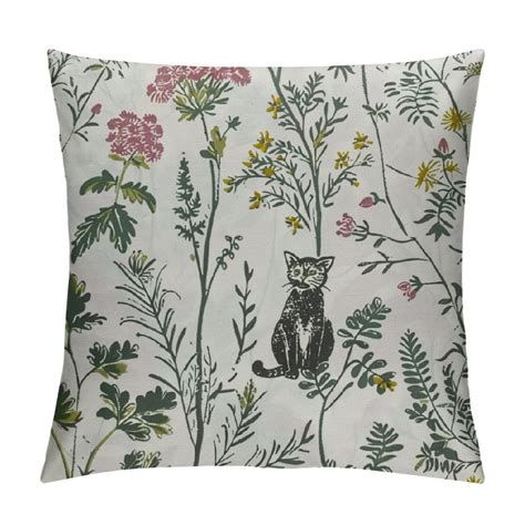 Gosmith Spring Pillow Covers Wildflower Green Floral Farmhouse