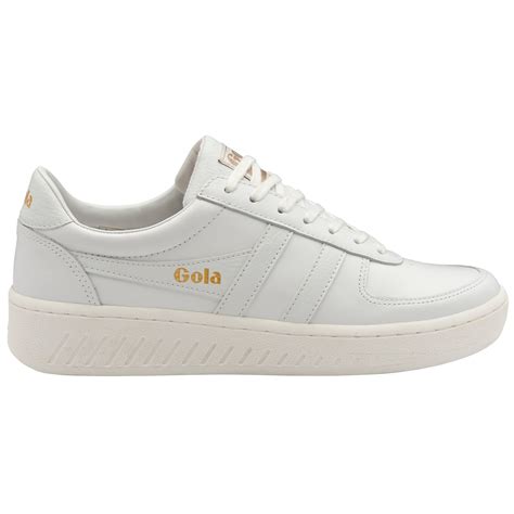 Buy Gola Mens Grandslam Leather Whitewhite Trainers Online At Gola