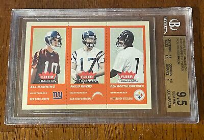 2004 Fleer Tradition Manning Rivers Ben Roethlisberger RC 351 BGS 9 5