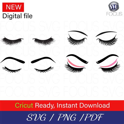 Lasshes SVG Set Pestañas Svg Bundle Belleza svg Cejas svg