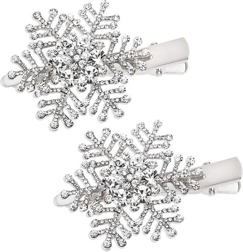 Amazon Vogueknock Snowflake Hair Clips Xmas Holiday Sparkly