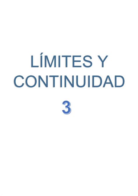 PDF CALCULO U3 Límites y Continuidad DOKUMEN TIPS