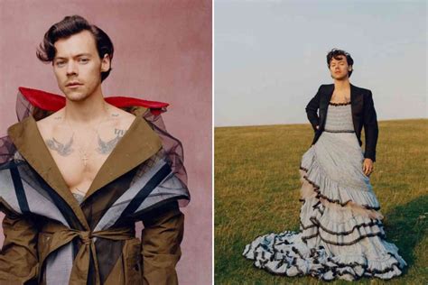 Harry Styles posed in various dresses for his Vogue cover story | Not ...