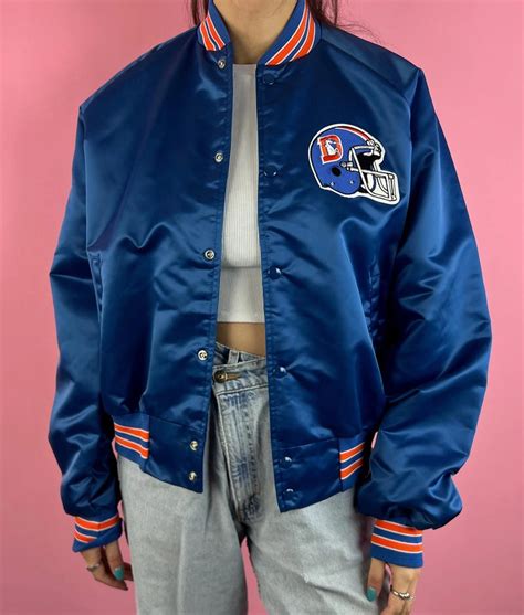 Bomber Blue Satin Denver Broncos 90s Jacket Jackets Creator