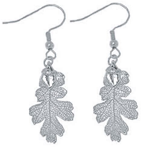 Oak Leaf Silver Earrings