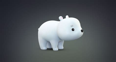 만화 화이트 북극곰 1 3D 모델 79 fbx obj max Free3D