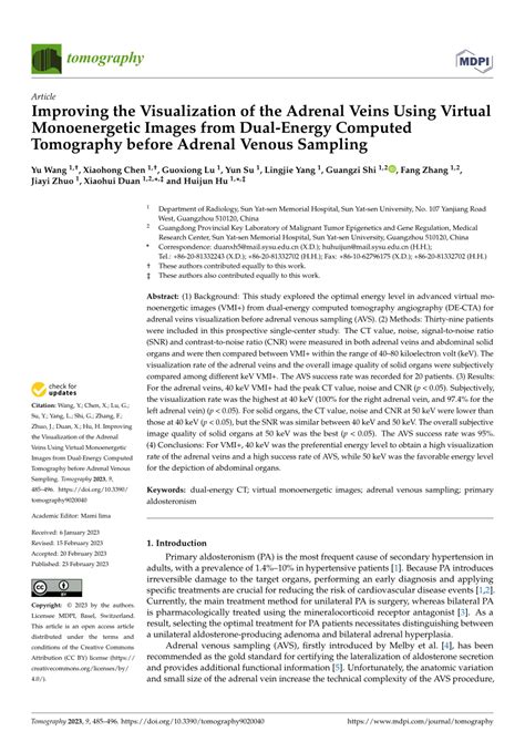 Pdf Improving The Visualization Of The Adrenal Veins Using Virtual