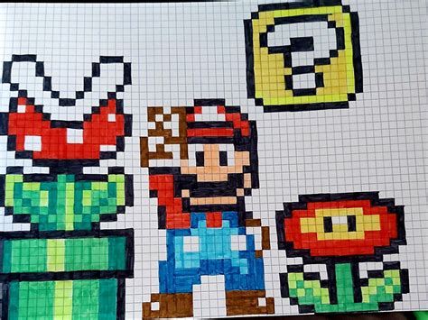 Mario Pixel Art Graph Paper Drawings Graph Paper Art Luigi Pixel