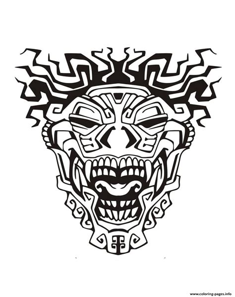 Gambar Mayan Symbol Coloring Page Free Printable Pages Glyph Art Di