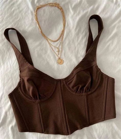 Brown Corset Top Y2k Top Bustier Corset Top Etsy Brown Corset