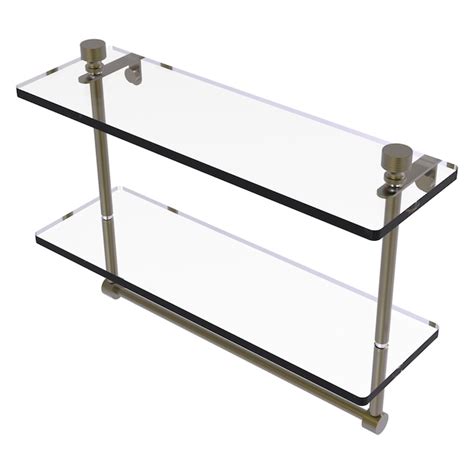 Allied Brass Fox Trot Antique 2 Tier Brass Wall Mount Bathroom Shelf 16 In X 12 In X 5 In At