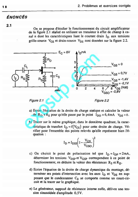 Cours Et Tds Exercices Corrig S Lectronique Analogique S