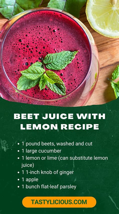 Beet Juice With Lemon Recipe Tastylicious Beet Juice Recipe Beet Juice Beetroot Juice Recipe