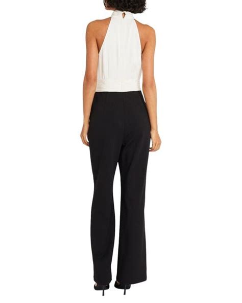 Maggy London Rosette Cutaway Wide Leg Jumpsuit In Black Lyst