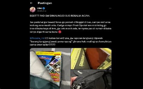 Viral Penumpang Bus Rosalia Indah Kemalingan Ipad Diganti Buku