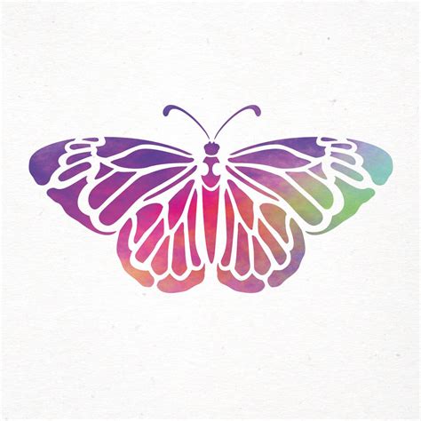 Butterfly Stencil - A5 Size Stencil | Butterfly stencil, Stencils ...