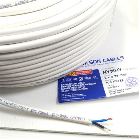 Jual Wilson Kabel Listrik 2x0 75 Meteran Kabel Serabut 2x0 75 NYMHY