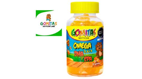 GOMITAS NIÑOS OMEGA 3 6 9 DHA y EPA FRASCO 70 UNIDADES SOTTCOR TIENDA