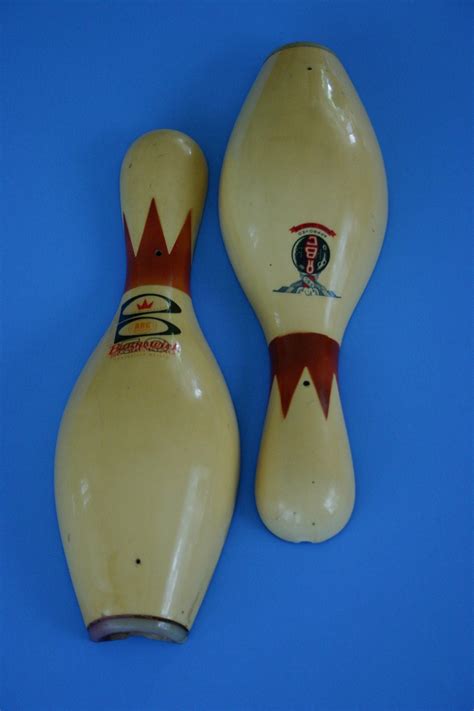 vintage Brunswick Score King bowling pin halves by surlymermaid