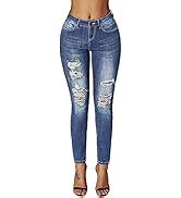 Roswear Women S Ripped Denim Destroyed Mid Rise Stretchy Bermuda Shorts