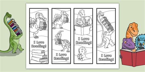 New Dinosaur Colouring Bookmarks Lehrer Gemacht