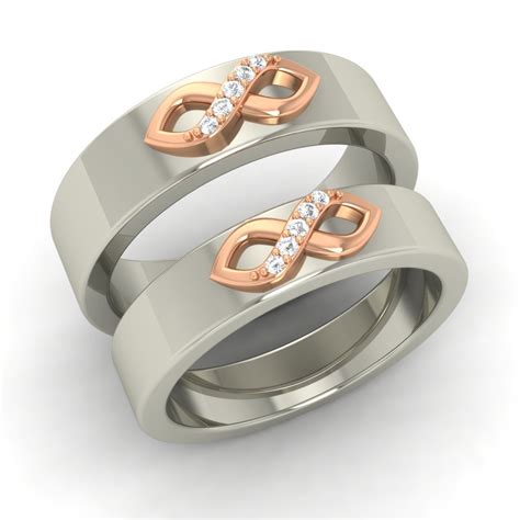 Infinity Couples Wedding Anniversary Bands Si Diamond 14k Gold Free