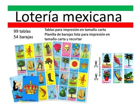 Lotería Mexicana Imprimible Con 99 Cartas Y Su Baraja En Venta En León Guanajuato Por Sólo 99