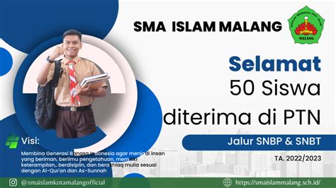 Selamat 50 Siswa SMAISMA Diterima Di PTN Jalur SNBP SNBT SMA