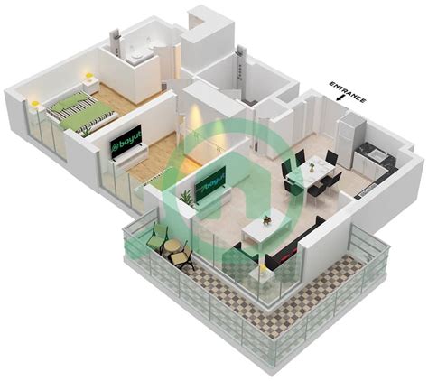 Floor Plans For Type Unit 1A UNIT 1 FLOOR 1 22 2 Bedroom Apartments