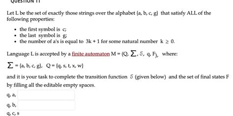 Solved Let L Be The Set Of Exactly Those Strings Over The Chegg