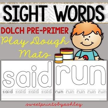 Sight Word Playdough Mats PRE PRIMER By Sweet Prints By Ashley TPT