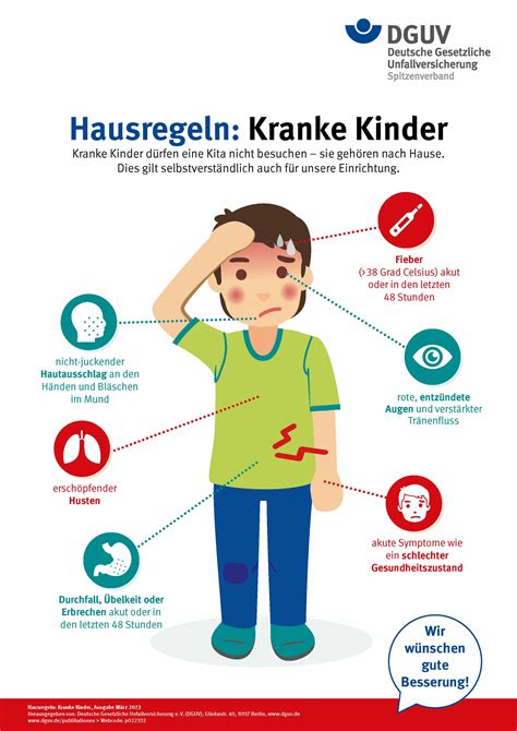 Hausregeln Kranke Kinder Plakat DGUV Publikationen