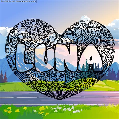 Coloriage Pr Nom Luna D Cor Mandala Coeur Sans D Passer