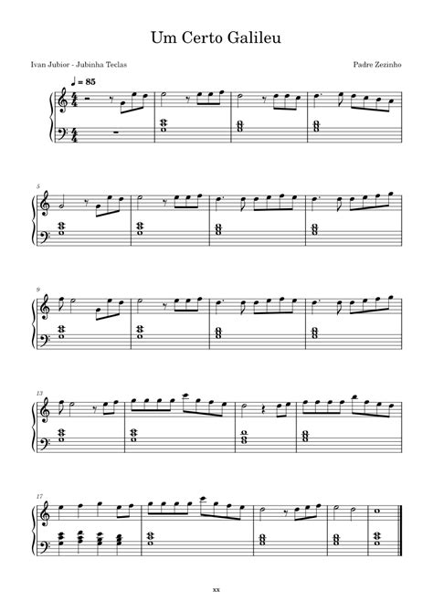 Um Certo Galileu Sheet Music For Piano Solo Easy Musescore