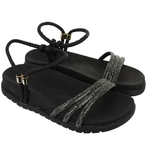Sandália Papete Infantil Feminina Birken de Strass Brilho Menina Criança Regulagem Nude Preta