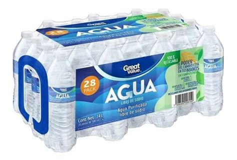 Agua Purificada Great Value Botellas De Ml C U