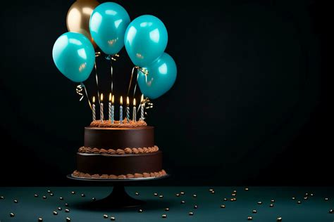 Black Background With Birthday Cake Stock Photo At Vecteezy