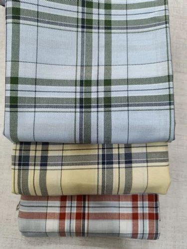 Pure Cotton Twill Shirting Fabric 30s Checks Check Stripes