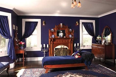 The Midnight Blue Master Bedroom Is The Perfect Setting For The 1920s