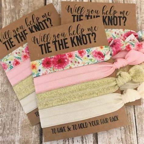 Bridesmaid Proposal Set Will You Help Me Tie The Knot Hair Tie