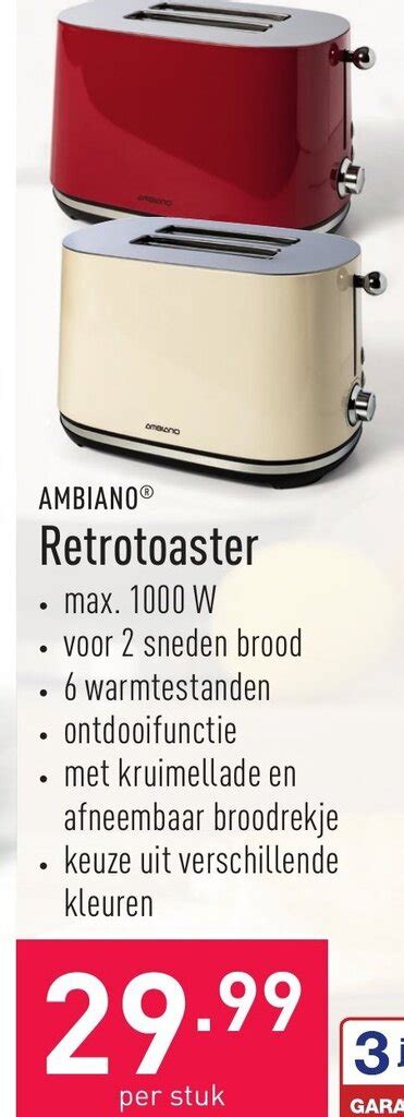 Ambiano Retrotoaster Promotie Bij ALDI